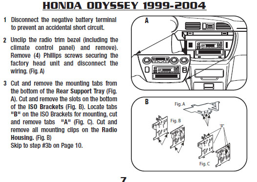 1999 Honda Odyssey Installation Parts Harness Wires Kits Bluetooth