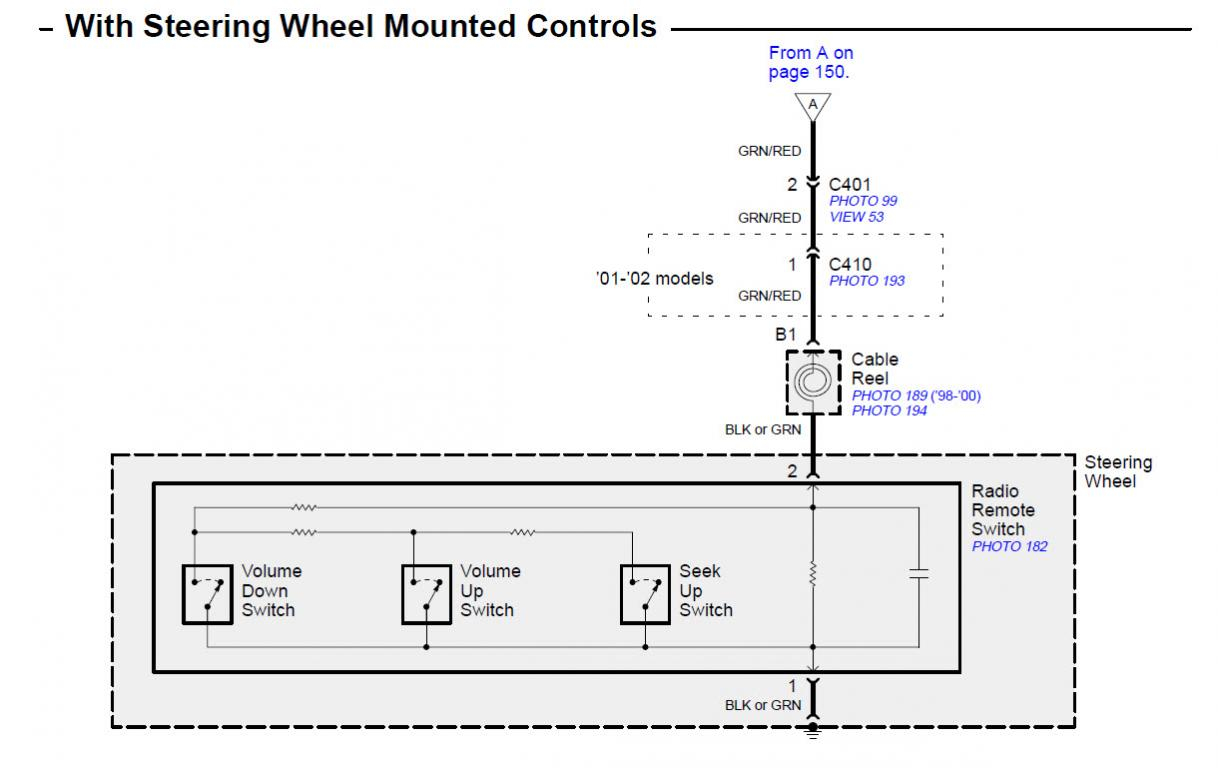2000 Accord EX Steering Wheel Radio Controls Wiring Honda Accord 