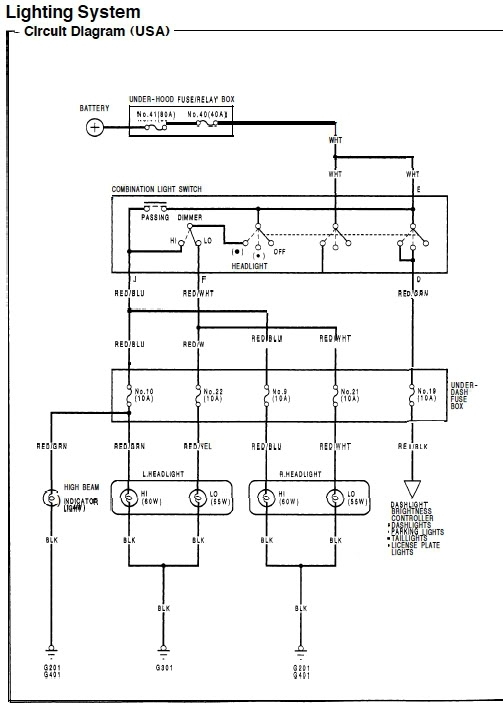 2001 Honda Accord Headlight Wiring Diagram Fuse Box And Wiring Diagram