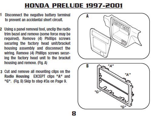 2001 Honda Prelude Installation Parts Harness Wires Kits Bluetooth 