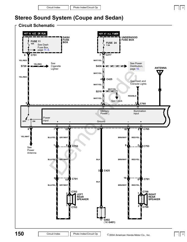 33 1996 Honda Accord Radio Wiring Diagram Free Wiring Diagram Source