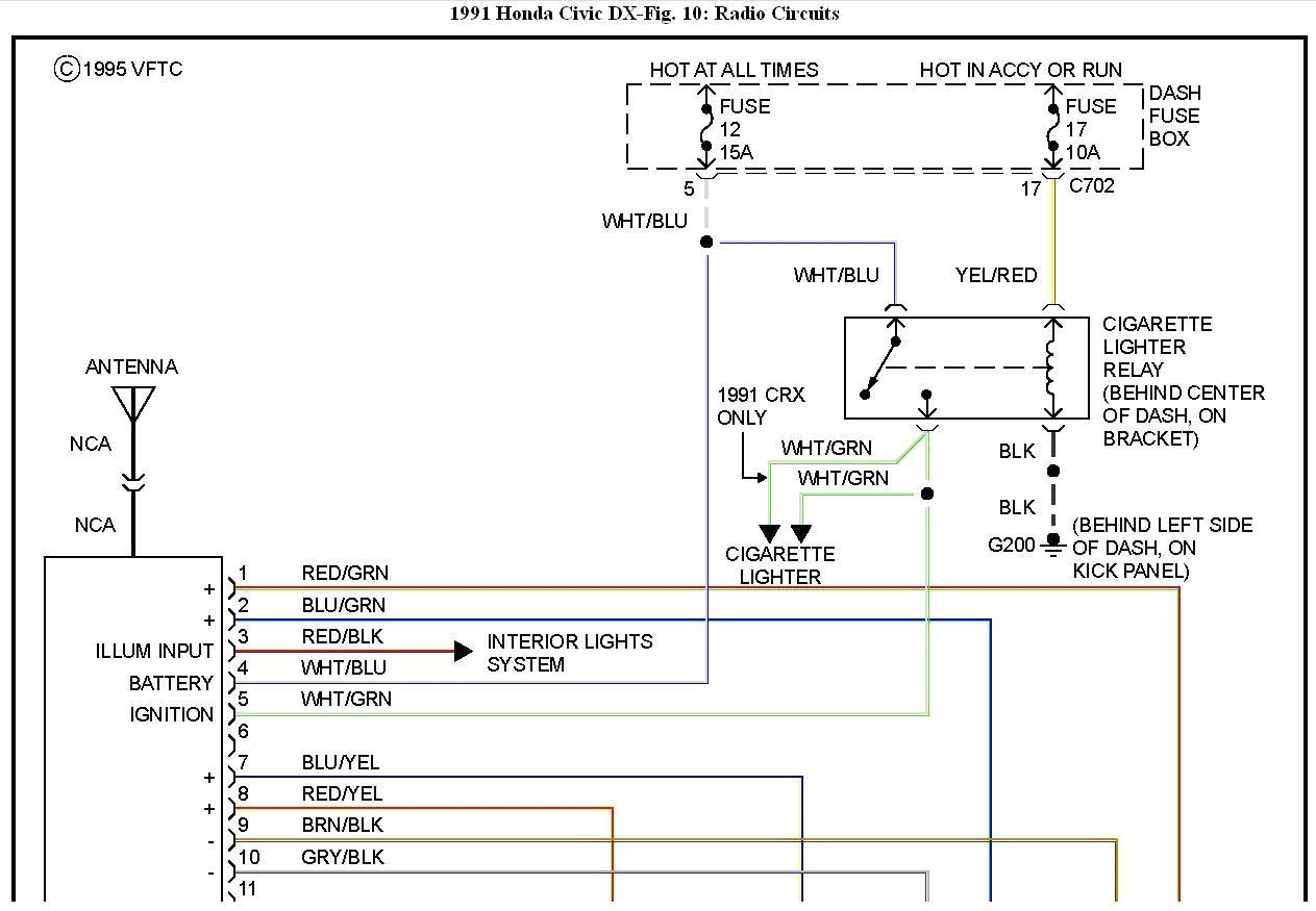 91 Honda Civic Stereo Wiring Harness Schematic And Wiring Diagram