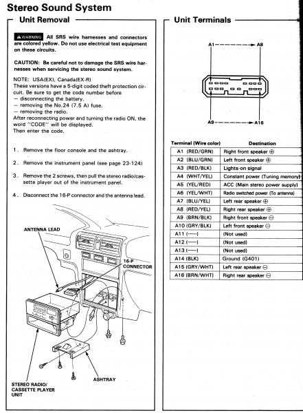 94 Accord EX Radio Wiring Honda Tech Honda Forum Discussion