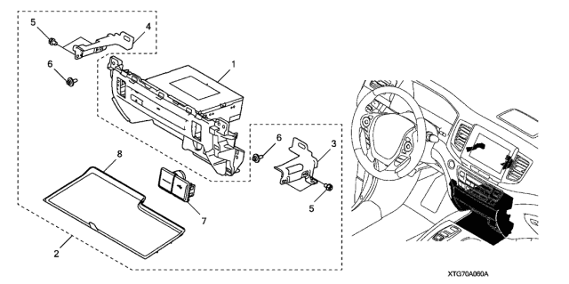 CD Player Attachment Monitor Display Audio 2019 Honda Passport 5