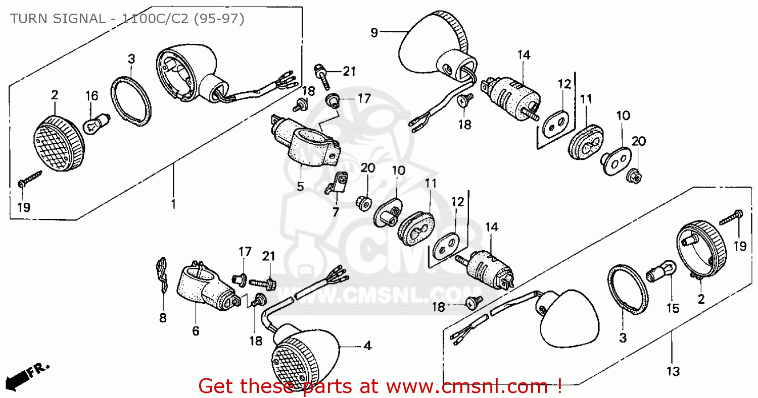 Honda VT1100C SHADOW 1100 1997 V USA CALIFORNIA TURN SIGNAL 1100C 