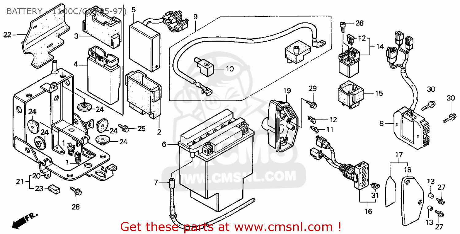 Honda VT1100C2 SHADOW ACE 1997 V USA CALIFORNIA BATTERY 1100C C2 