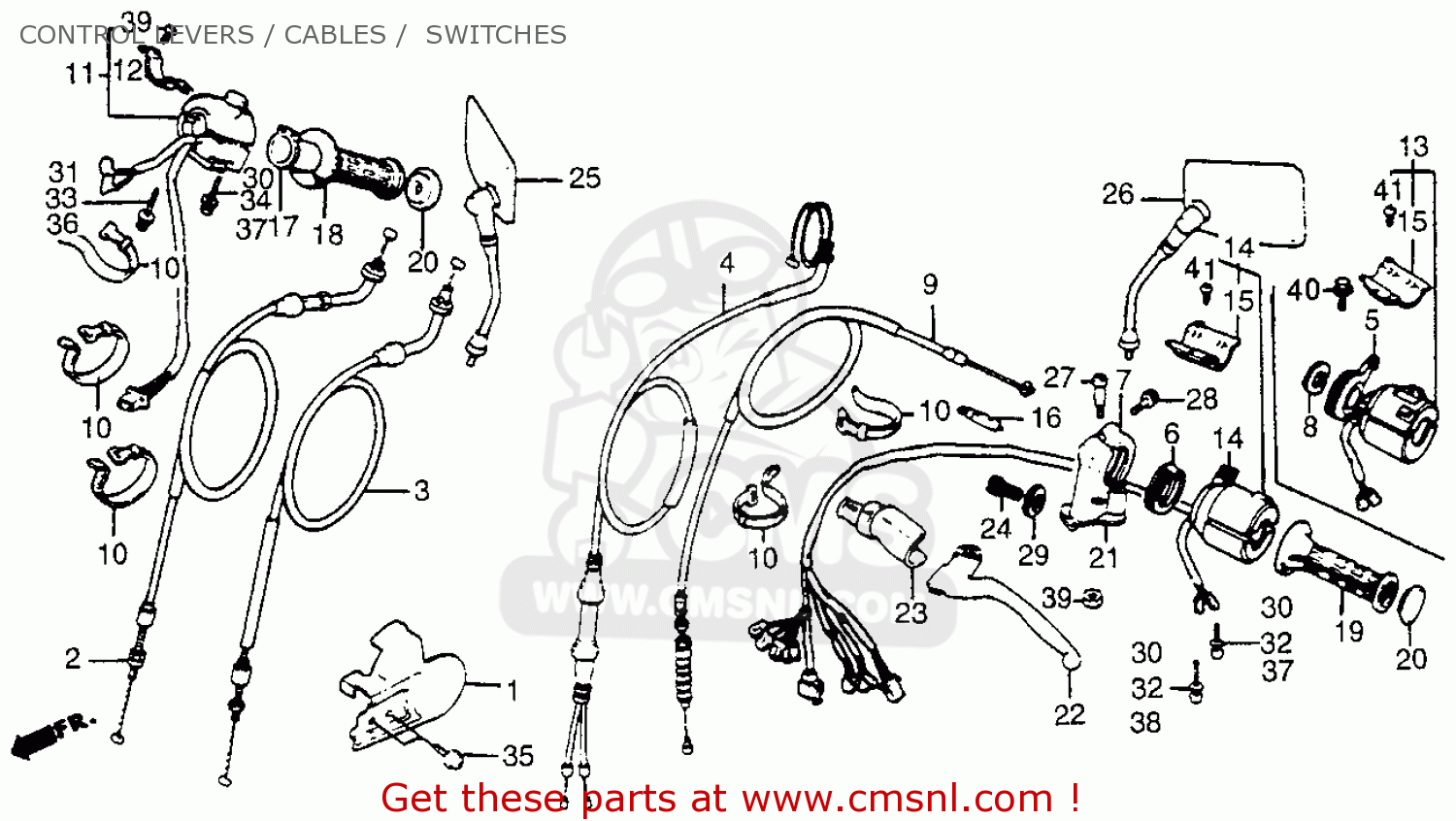 Honda VT500C SHADOW 500 1983 D USA CONTROL LEVERS CABLES SWITCHES