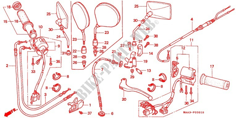 LEVER SWITCH CABLE VT1100CV CW C2 For Honda VT 1100 SHADOW SPIRIT 