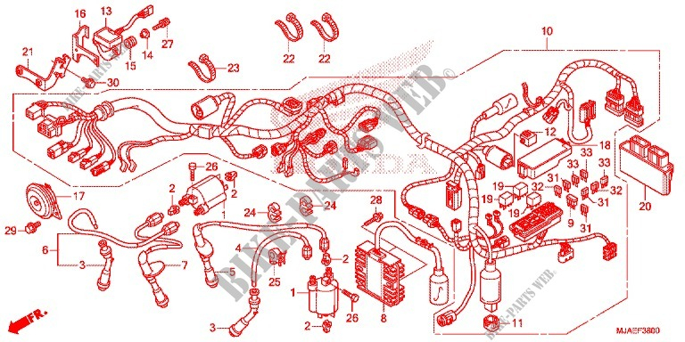 WIRE HARNESS VT750CS C2S For Honda SHADOW VT 750 SPIRIT 2014 HONDA 