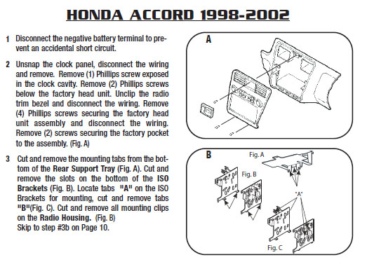 2002 Honda Accord Installation Parts Harness Wires Kits Bluetooth