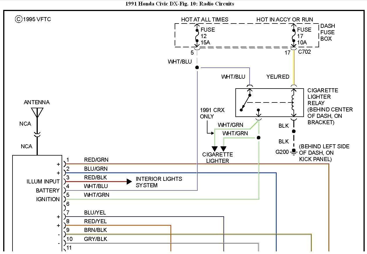 98 Honda Civic Radio Wiring Diagram Collection In 2020 Honda Accord 