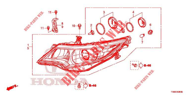 HEADLIGHT For Honda Cars CIVIC TOURER 1 8 COMFORT 5 Doors 5 Speed 