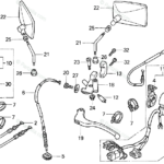 Honda Motorcycle 1996 OEM Parts Diagram For Switches Cables Mirrors