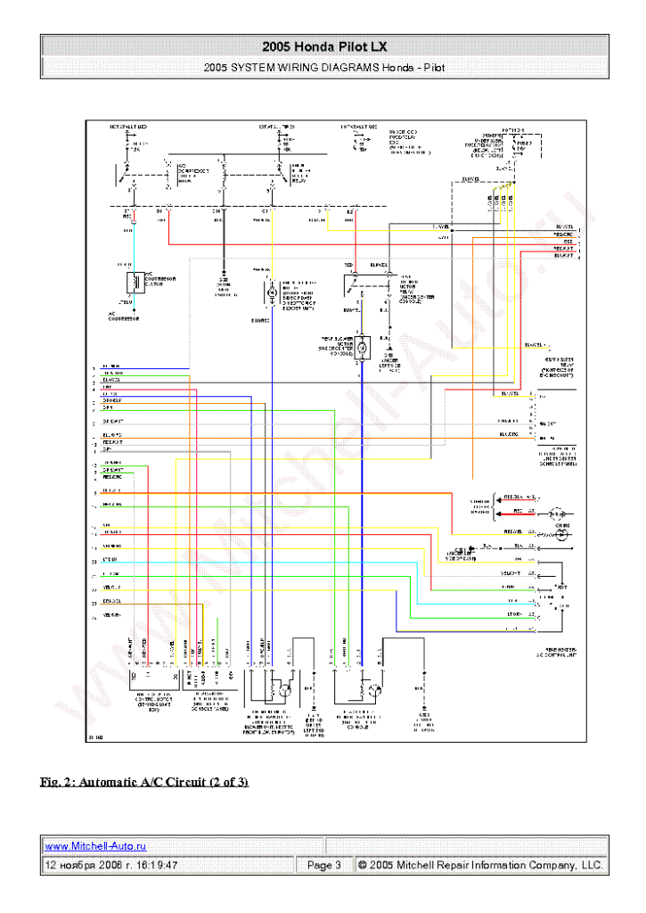 HONDA PILOT LX 2005 WIRING DIAGRAMS SCH Service Manual Download 