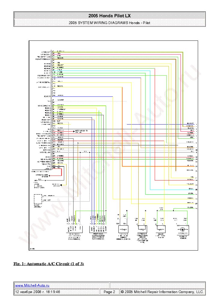 HONDA PILOT LX 2005 WIRING DIAGRAMS SCH Service Manual Download 