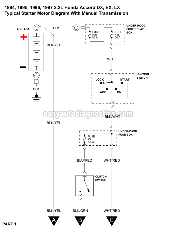 Part 2 1994 1997 2 2L Honda Accord Starter Motor Wiring Diagram